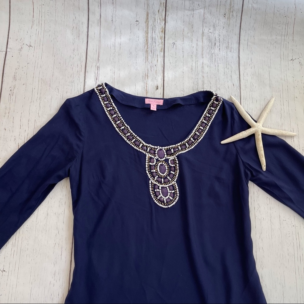 Lilly Pulitzer Sarah Tunic Dress Navy S - Picture 3 of 15